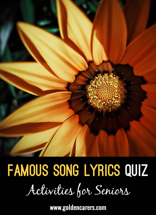 Famous Song Lyrics Quiz