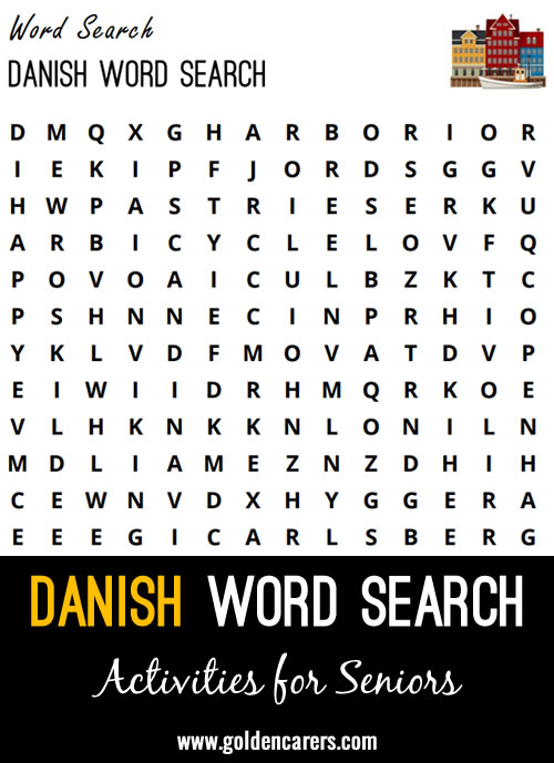 A Danish-themed word search to enjoy!