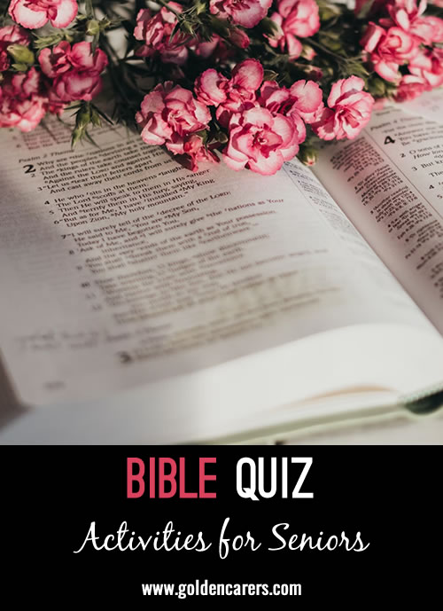 We like to use this before or after devotions with our chaplain to get everyone ready for the service.  Use this trivia to test your bible knowledge!