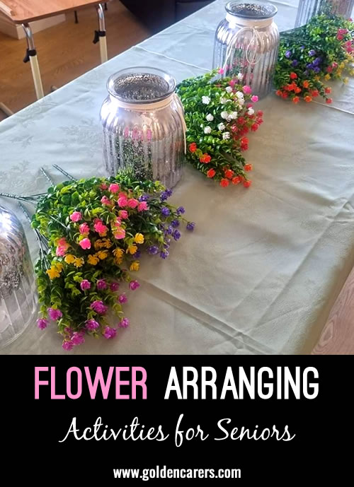 Bring joy and creativity to the day with a relaxing flower-arranging activity!