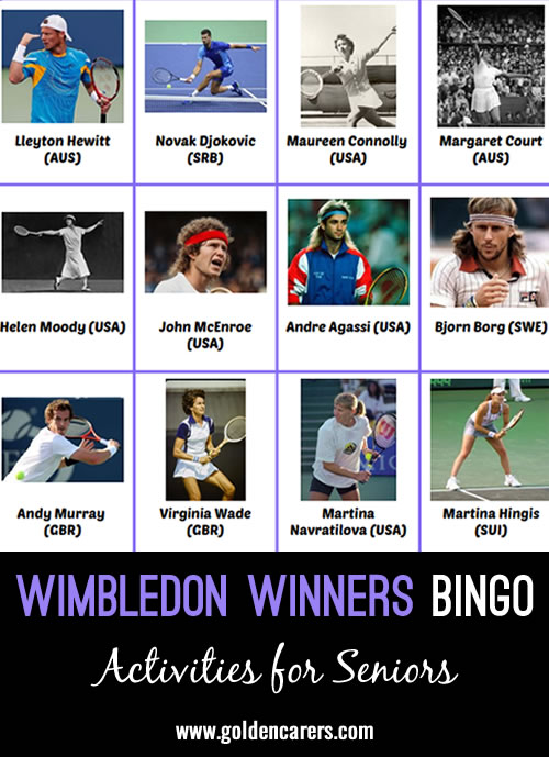 Here is a Wimbledon winners-themed bingo game to enjoy!