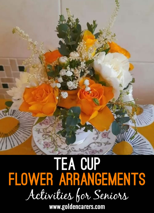 This activity is colorful, sensory, and tactile, with the scents and textures of the flowers adding to the experience. Residents love creating these professional-looking displays.