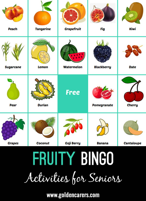 Here is a fruit-themed bingo game to enjoy!