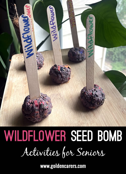 Creating wildflower seed bombs with tissue paper and popsicle sticks is a fun and eco-friendly craft! 