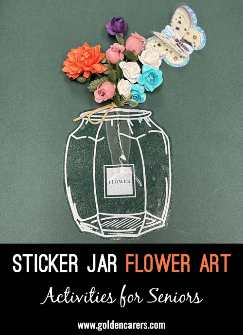 Create a unique floral arrangement using plastic flowers and a transparent sticker jar. This DIY project adds a touch of color and creativity to your space.