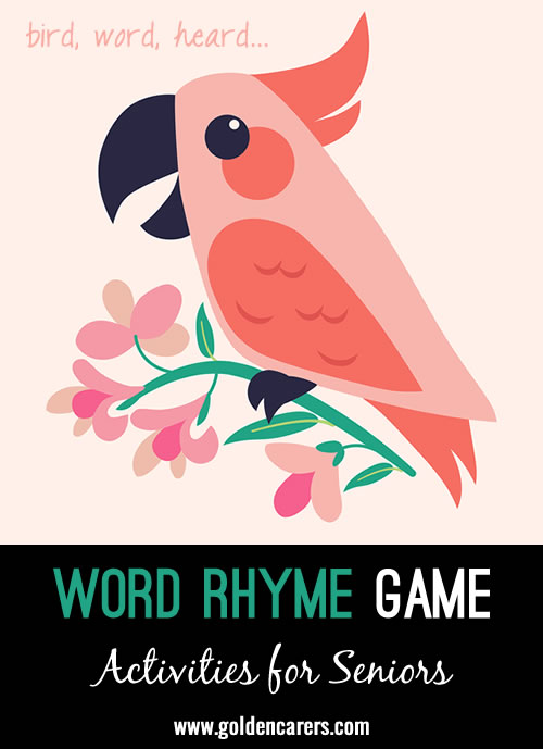 This is a simple and fun game to help boost memory. Our residents enjoy word association games.