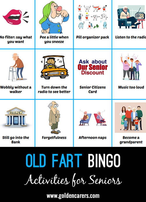 I created this bingo game for Senior Citizen's Day!