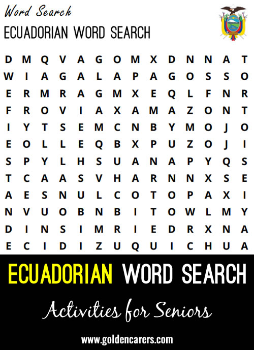 Here is an Ecuadorian-themed word finder to enjoy!