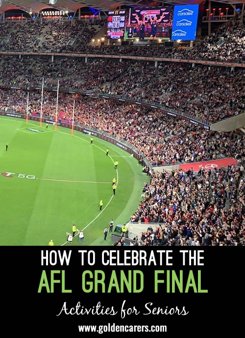 Here are some fun and engaging ideas to help celebrate the AFL Grand Final with your residents!