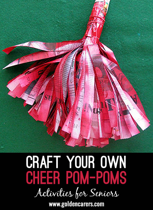 Add a burst of fun and color by crafting cheer pom-poms, perfect for bringing extra spirit to any occasion!