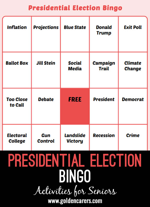 Here is a U.S. election-themed bingo game to enjoy!