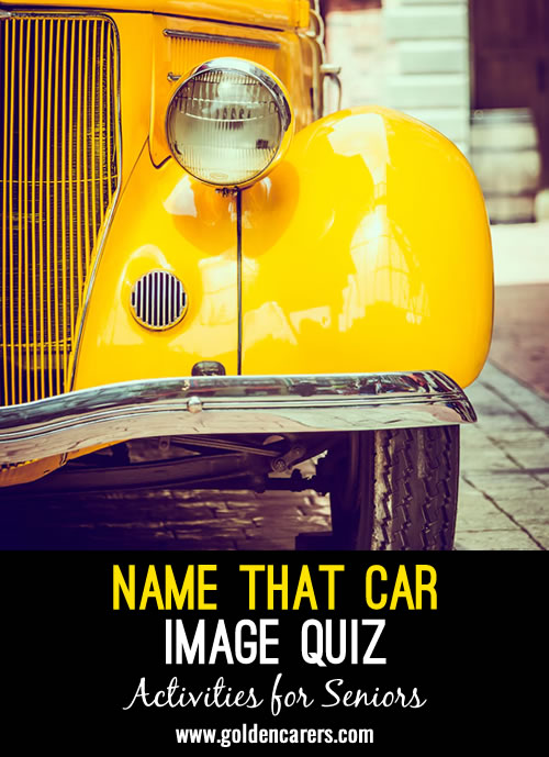 A selection of well-known cars from the UK and further afield. An image quiz for car-savvy residents!