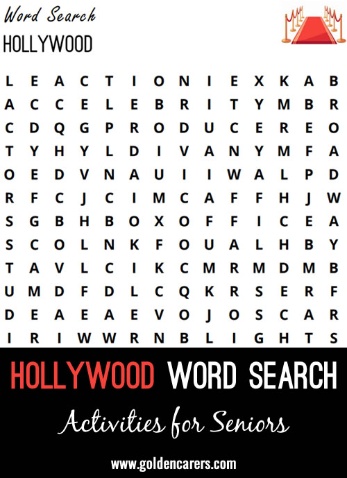 A word search for any movie lover!