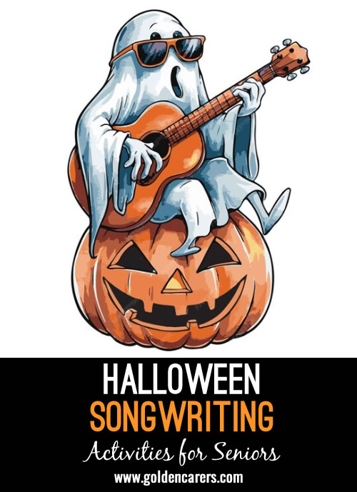 Songwriting is always a hit with my groups, and a favorite is rewriting lyrics to familiar tunes! This Halloween, try writing some fun Halloween carols together.