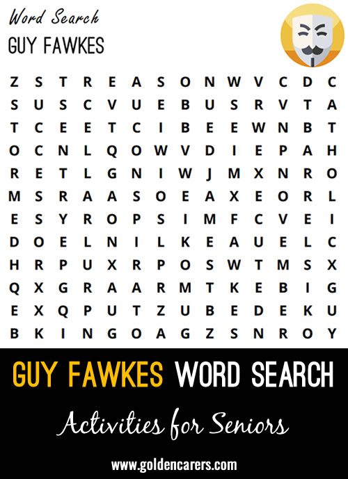 Here's a word finder for Guy Fawkes Night!