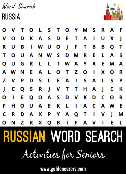 Here is a Russian-themed word search to enjoy!