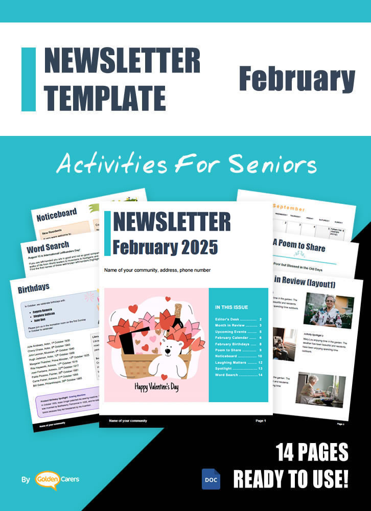 Here is a newsletter template for February 2025 in WORD format. So easy to edit and customize!