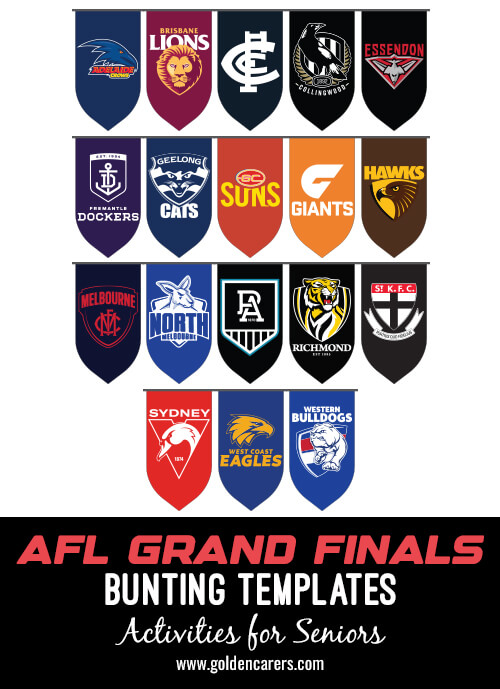 AFL Bunting templates for an Australian Football League themed party!