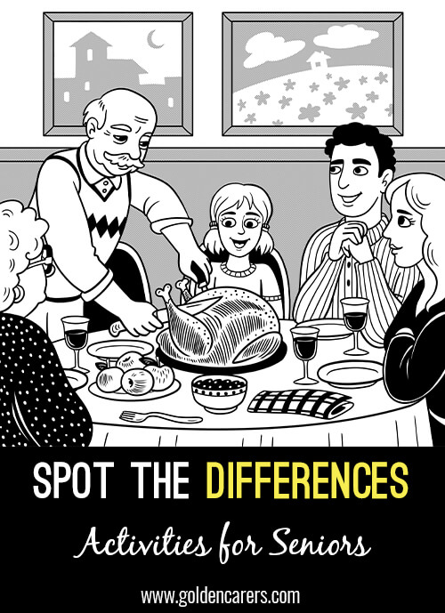 Thanksgiving Dinner: Another fun spot-the-differences activity for seniors!