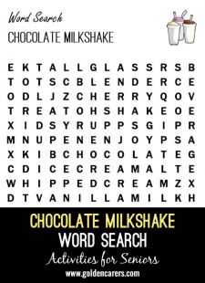 Chocolate Milkshake Word Search