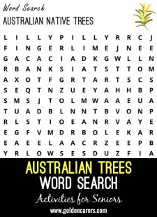 Australian Native Trees Word Search