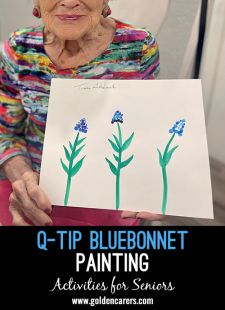 Q-Tip Bluebonnet Painting