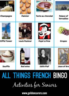 All Things French Bingo