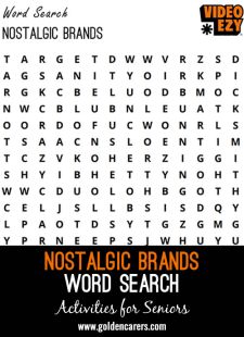 Nostalgic Brands Word Search (Australia)