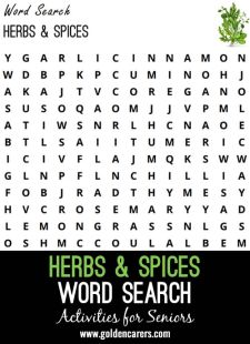 Herbs & Spices Word Search