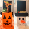 Pumpkin / Snowman Reversible Craft