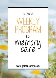 Sample Weekly Program for Memory Care