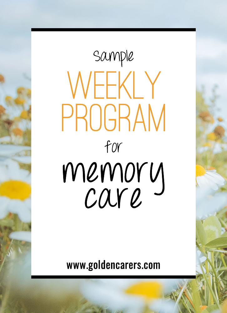 Sample Weekly Program for Memory Care