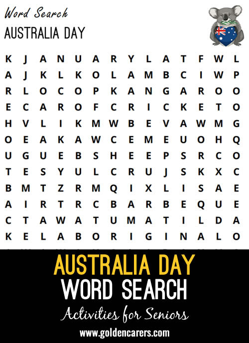 Australia Day Word Finder