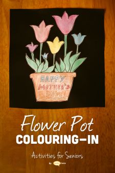 Flower pot colouring-in