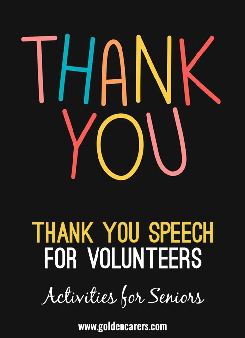 Thank you speech for Volunteers