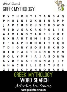 Greek Mythology Word Search