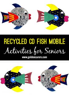 Recycled CD Fish Mobile