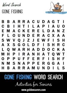 Gone Fishing Word Search