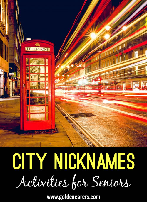 City Nicknames Quiz