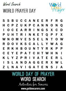 World Prayer Day Word Finder