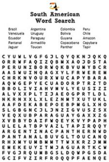 South American Word Search