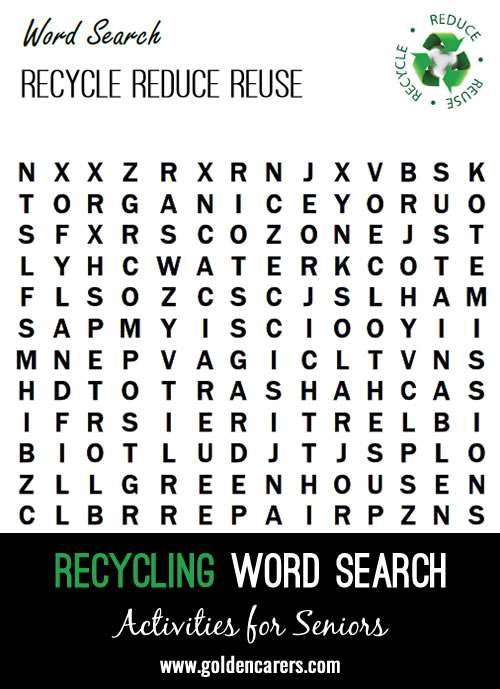 Recycle Reduce Reuse Word Search