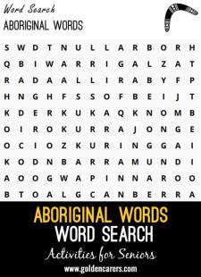 Aboriginal Words Word Search