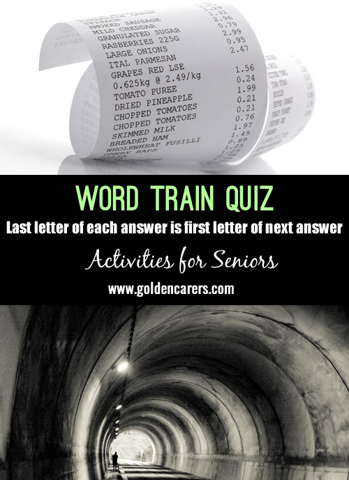 Word Train Quiz