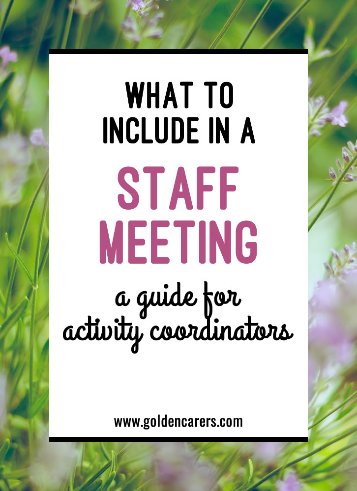 What to Include in a Staff Meeting