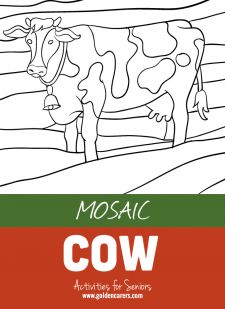 Mosaic coloring activities-Cow