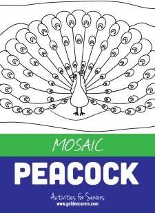 Mosaic coloring activities-Peacock