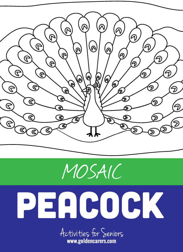 Mosaic coloring activities-Peacock