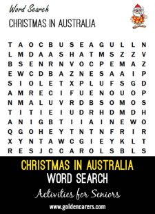 Christmas in Australia Word Search