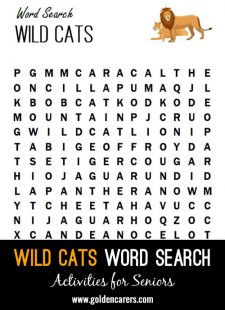 Wild Cats Word Search